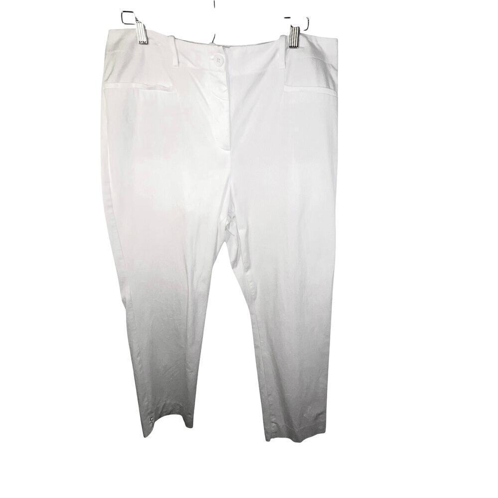 Talbots White Ankle Pants Size 12 Cotton Blend Cropped Trousers‎ Stretch White